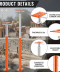 2 Pack Adjustable Screw Jack Posts Built Like A Rock With Zero Hassle Setup, 37 To 61 Inch Height Range, Heavy Duty Basement Floor Support For Joist Lifting And Cellar Ceilings, 11023 Lbs Safe Lift Capacity, Orange with durable high carbon steel and adjustable height.