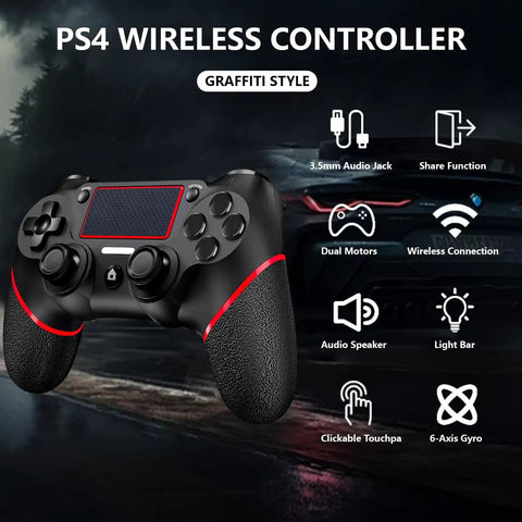 Wireless PS4 Controller For PS4 Pro Slim And Windows PC With 3.5mm Audio Jack Touch Pad Six Axis Motion Control Ergonomic Design