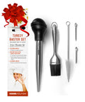 Juicy Thanksgiving Turkey Made Easy With This 5 Piece Turkey Baster Set including baster, needle, brush, guard, and case