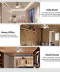 Remote Pairing Required, Socket Light Ceiling Fan With Light No Fuss Setup installed in various room settings