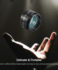 Hand holding 0.5x Telescope Focal Reducer For Imaging And Visual Telescopes, 1.25 Inch Filter Thread, Fully Multi Coated Field Corrector.