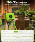 Green 3 Zone WiFi Sprinkler Timer With Smart Gateway Brass Inlet And Outlet Voice Control With Alexa and Google