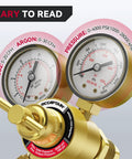 ARCCAPTAIN Argon/CO2 welding regulator with dual gauges and gold body, 8.2 ft hose