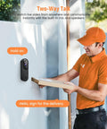 Smart Video Doorbell Camera With Battery Power, AI Human Detection And Instant Alerts, Night Vision, Two Way Audio, 2.4G WiFi on wall