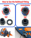 4 Pack Rain Barrel Bulkhead Fittings Kit With Plugs And Hole Saw Tool Easy Install 1 Inch ID PVC Spigot Connectors illustration