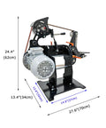 Shop Ready Variable Speed Belt Grinder And Sander Chassis with 220V motor, 24.4-inch height, heavy-duty design for metalworking.
