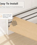 360 Degree Rotating Island Slide Track And Countertop Extension Rail Kit With Lockable Swivel Casters For Smooth Kitchen Upgrades, demonstrating installation with proper gap for movement.