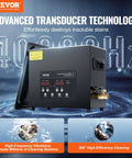 6L Ultrasonic Cleaner With 40kHz Power 180W Digital Cleaning Gear with gentle mode displayed against tech backdrop.