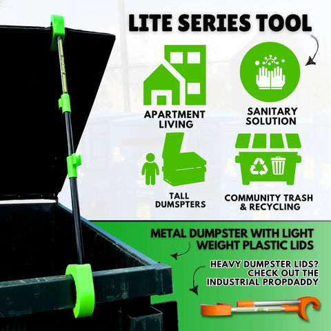 Hands Free Dumpster Lid Prop 3 Pack Skip The Stink And Keep Your Trash And Recycling Bins Sanitary With Zero Grip Hassle For Plastic Lids Make Trash Day A Total Breeze next to open dumpster lid