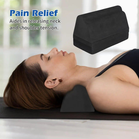 Neck And Shoulder Relaxer Cervical Traction Pillow For At Home Spine Alignment And Neck Pain Relief Neck Stretcher Device With Massager Block For Gentle Cervical Traction And Posture Support, EVA foam, home use