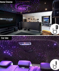 Dual Port 16W Twinkle Starlight Headliner Kit With 700 Fibers, RGBW Color Changing Ceiling Lights in home cinema and car interior