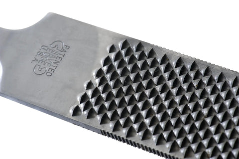 Close-up of 14 Inch Hoof Rasp With Safe Edge On One Side And Ultra Smooth Teeth For Show Horses And Race Horses Farrier Tool Pro Grade