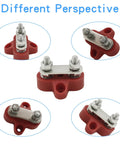 Dual Battery Terminal Post Kit With One Quarter Inch Bus Bar Block And M6 Power And Ground Distribution Studs Red And Black