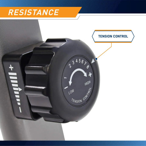 Close-up of tension control on Magnetic Recumbent Exercise Bike With Eight Resistance Levels NS40502R