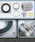 All-in-one installation kit for Magnetic Dryer Vent Hose With Airtight Seal Reduces Lint By Ninety Percent, showing components.