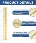 Top Shelf 10 Inch Gold Piano Hinge Pack Heavy Duty 304 Stainless Steel Continuous Hinges With Pre Drilled Holes for wood cabinets and gates.