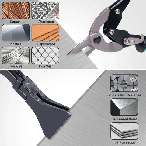Sheet metal tools for various materials: Beast Workhorse Heavy Duty 6 Piece Sheet Metal Tools Set with 3 Hand Seamers and 3 Aviation Tin Snips