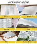 Wide applications of Premium Reflective Window Film Roll 48 By 10 Feet Aluminum Foil Thermal Insulation on various windows and roofs.
