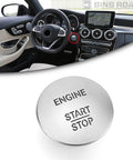 Push Start Button Cover Ignition Switch 2215450714 Compatible With Mercedes Benz C300 CLA250 E350 close-up on dashboard