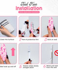 Totally Dope Pink Bow Adhesive Wall Hooks With Heavy Duty Grip Strips For Drama Free Peel And Stick Mounting installation steps