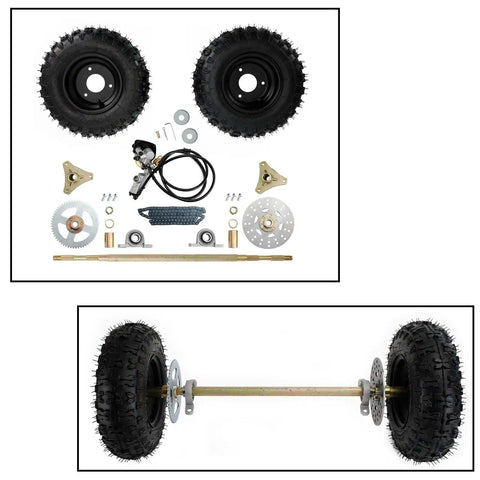 29 Inch Rear Axle Assembly Wheel Hub Kit For Go Kart Quad Trike Drift Bike Builds Complete DIY Replacement Beefed Up Rear End Parts For Street Track And Off Road Fun