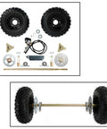 29 Inch Rear Axle Assembly Complete Wheel Hub Kit for Go Kart Quad Trike Drift Bikes with tires, brakes, and bearings
