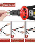 16 Inch Rivet Nut Tool Kit With 13 Metric And SAE Mandrels AIUITIO Edition demonstration installing rivet nut into metal.