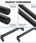 Product comparison image showing Heavy Duty Aluminum Stair Handrail For Indoor Outdoor Steps Wall Mounted Pipe Railing specifications.