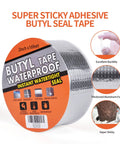 Butyl Tape Waterproof Sealing Tape With Aluminum Foil For RV Roofs, Windows, Pipes And Boats, Leak Patching, 2 inch by 16 feet