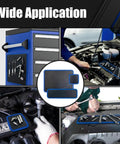 Flexible PVC Magnetic Tool Mat Set With Three Pad Sizes 12.8 By 9.64 Inches 12.8 By 4.1 Inches And 4.33 By 4.33 Inches For Holding Screws Nuts Bolts And Sockets On Hoods Toolboxes And Metal Surfaces In Garage Or Auto Repair, wide application in engine bay and toolbox