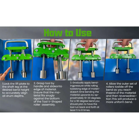 Instructions for using Pro-Grade Three Station Sheet Metal Roller Bender for 0 to 90 degree bends in metals.