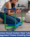 Heavy Duty Garden Kneeler And Seat Built To Last With Thick EVA Cushions, used indoors, featuring alloy steel frame, PP foot pads