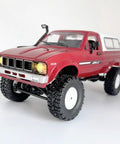 Red WPL C24 RC Truck Crawler 1 16 Scale 4x4 All Terrain Off Road Pickup RTR with LED Lights for rugged terrains