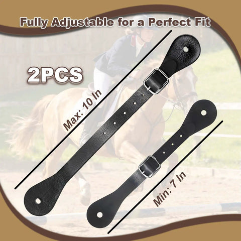 Genuine Leather Spur Straps 2 Pack For Men And Women Durable Premium Horse Riding Gear with Quick Release Aluminum Buckles