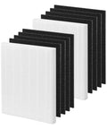 C545 Replacement Filter Set With 2 Filters And 8 Activated Carbon Pre Filters For Winix C545 Air Purifier Compare To S Filter 1712-0096-00 DIY Friendly Kit For Clean Air At Home Or Office, showing stacked white and black filters against a white background.