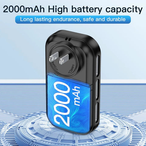 Six In One Environment Detector With HD Display Temperature And Humidity Monitor Built In Battery No Fuss Plug In High Accuracy Sensors For Home RV Hotel Camping Car Travel White 1 Pack, 2000mAh battery