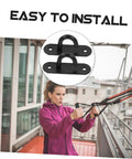 Stainless Steel Wall Mount Exercise Strap Anchors 3 Pack For Resistance Bands Heavy Duty Safety Hooks shown in outdoor installation