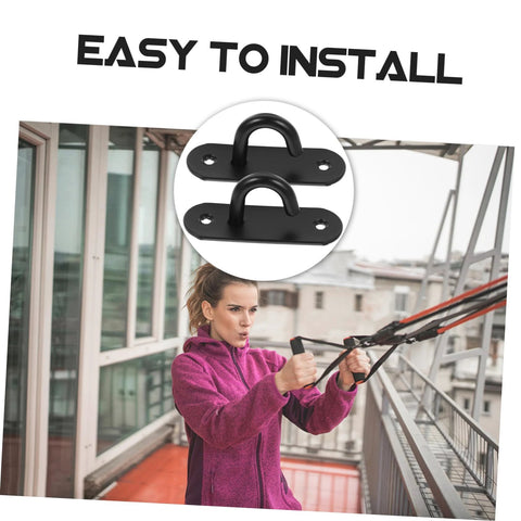 Stainless Steel Wall Mount Exercise Strap Anchors 3 Pack For Resistance Bands Heavy Duty Safety Hooks shown in outdoor installation