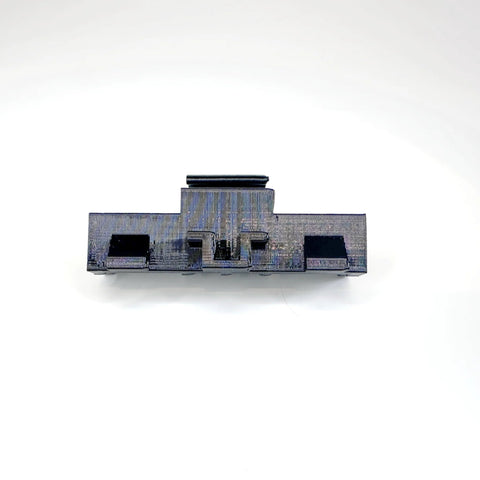 Front view of 3D-printed replacement hinge for Keter Factor Apex Storage Unit, part DX463, made from durable PETG material.