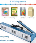 16 Inch Impulse Heat Sealer For Plastic Bags Mylar And Poly Foil Bags Quick Home Diy Sealing Machine With Manual Operation
