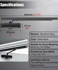 Matte Black Automatic Door Closer No Slam With Adjustable Speed Hydraulic Hinge specifications and dimensions