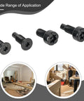 T15 Torx Security Doorbell Screws Kit, 16 pcs black carbon steel shown with application images