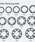 104Mm BCD Round Oval Bike Chainring 30T to 52T Narrow Wide Aluminum 7075 Lightweight CNC Machined Circle Chainring Style