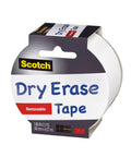 White Dry Erase Tape 1.88 Inch Wide By 5 Yard Length 6 Pack Peel And Stick Writable Label Tape packaging