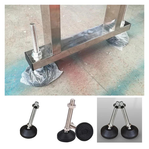 Adjustable Furniture Legs Four Pack Featuring M8 To M16 Threads Swivel Leveling Feet And Round Antislip Cushion Bottom for furniture stability.