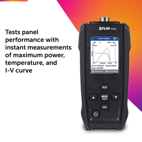 PV78 Solar Irradiance And Temperature Meter With Tilt Sensor And Compass for solar pros on sites, front display view