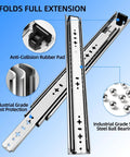 Beefy Heavy Duty Drawer Slides 22 Inch Long, 53 mm Wide, 2.1 Inches Full Extension 3 Fold, Ball Bearing, Side Mount for cabinets