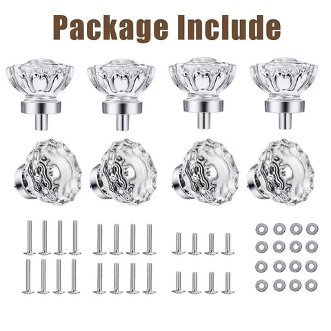 Top Shelf 8 Pack Vintage Crystal Cabinet Knobs With Sleek Chrome Bases Killer Retro Flower Drawer Pulls For Dresser Upgrade No Sweat Install That Slaps On Any Kitchen Or Bedroom Furniture Project
