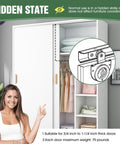 Sliding Closet Door Roller Set For Wardrobes Replacement Rollers Hardware Kit In Silver Eight Piece Pack shown installed on white closet