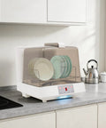 Portable Countertop Dishwasher For Five Place Setting With Three Auto Wash Cycles And 360 Spray Arm No Muss No Fuss Cleanup, compact with plates.